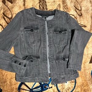 White House Black Market Charcoal Jean Jacket